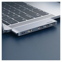 Ugreen HUB Ugreen 60559 2x USB-C / USB-C PD (Thunderbolt 3, 100W, 4K 60 Hz, 10 Gbps) / HDMI 4K 30 Hz / 3x USB 3.0 for MacBook Pro / Air - Gray