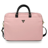 Guess Nylon Triangle Logo bag for a 16" laptop - pink