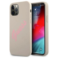 Guess GUHCP12LLSVSGP iPhone 12 Pro Max 6.7" gray pink/grey pink hardcase Silicone Vintage