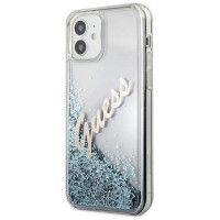 Guess GUHCP12SGLVSBL iPhone 12 mini 5.4" blue/blue hardcase Glitter Vintage Script