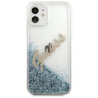 Guess GUHCP12SGLVSBL iPhone 12 mini 5.4" blue/blue hardcase Glitter Vintage Script