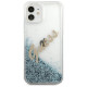 Guess GUHCP12SGLVSBL iPhone 12 mini 5.4" blue/blue hardcase Glitter Vintage Script