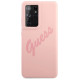 Guess GUHCS21LLSVSPI S21 Ultra G998 pink/pink hardcase Script Vintage