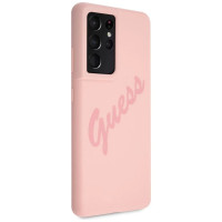 Guess GUHCS21LLSVSPI S21 Ultra G998 pink/pink hardcase Script Vintage
