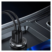 Joyroom fast car charger USB Type C / USB 45 W 5 A Power Delivery Quick Charge 3.0 AFC SCP gray (C-A35)