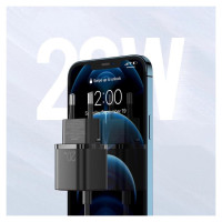 Joyroom fast wall charger USB Type C 20W Power Delivery Quick Charge 3.0 AFC black (L-P202)