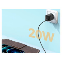 Joyroom fast wall charger USB Type C 20W Power Delivery Quick Charge 3.0 AFC black (L-P202)