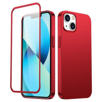 Joyroom 360 Full Case front and back cover for iPhone 13 + tempered glass screen protector red (JR-BP927 red)