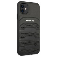 Mercedes AMG AMHCN61GSEBK iPhone 11 6.1 "black / black hardcase Leather Debossed Lines