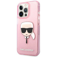 Karl Lagerfeld KLHCP13XKHTUGLP iPhone 13 Pro Max 6,7" różowy/pink hardcase Glitter Karl`s Head