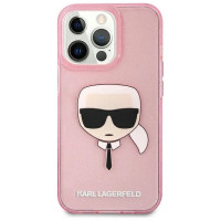 Karl Lagerfeld KLHCP13XKHTUGLP iPhone 13 Pro Max 6,7" różowy/pink hardcase Glitter Karl`s Head
