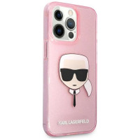 Karl Lagerfeld KLHCP13XKHTUGLP iPhone 13 Pro Max 6,7" różowy/pink hardcase Glitter Karl`s Head