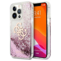 Guess GUHCP13XLG4GPI iPhone 13 Pro Max 6,7" różowy/pink hardcase 4G Big Liquid Glitter