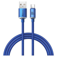 Baseus Crystal Shine Series cable USB cable for fast charging and data transfer USB Type A - USB Type C 100W 1.2m blue (CAJY000403)