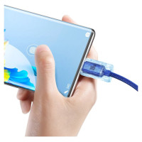 Baseus Crystal Shine Series cable USB cable for fast charging and data transfer USB Type A - USB Type C 100W 1.2m blue (CAJY000403)