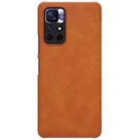 Nillkin Qin Case Case for Xiaomi Redmi Note 11T 5G / Note 11S 5G / Note 11 5G (China) / Poco M4 Pro 5G Camera Cover Holster Cover Flip Case Brown