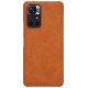 Nillkin Qin Case Case for Xiaomi Redmi Note 11T 5G / Note 11S 5G / Note 11 5G (China) / Poco M4 Pro 5G Camera Cover Holster Cover Flip Case Brown