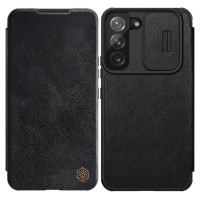 Nillkin Qin Leather Pro Case Case for Samsung Galaxy S22+ (S22 Plus) Camera Protector Holster Cover Flip Case Black