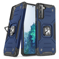 Wozinsky Ring Armor tough hybrid case cover + magnetic holder for Samsung Galaxy S22 blue