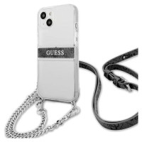 Guess GUHCP13SKC4GBSI iPhone 13 mini 5.4" Transparent hardcase 4G Gray Strap Silver Chain