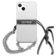 Guess GUHCP13SKC4GBSI iPhone 13 mini 5.4" Transparent hardcase 4G Gray Strap Silver Chain