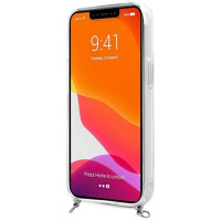Guess GUHCP13SKC4GBSI iPhone 13 mini 5.4" Transparent hardcase 4G Gray Strap Silver Chain
