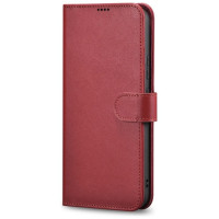 Icarer Haitang Leather Wallet Case Leather Case for Samsung Galaxy S22 + (S22 Plus) Wallet Housing Cover Red (AKSM05RD)
