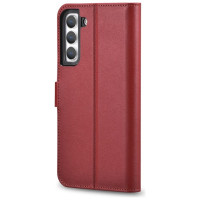 Icarer Haitang Leather Wallet Case Leather Case for Samsung Galaxy S22 + (S22 Plus) Wallet Housing Cover Red (AKSM05RD)
