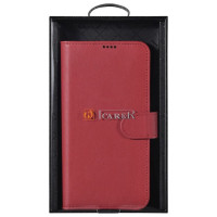 Icarer Haitang Leather Wallet Case Leather Case for Samsung Galaxy S22 + (S22 Plus) Wallet Housing Cover Red (AKSM05RD)
