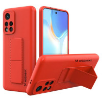 Wozinsky Kickstand Case Silicone Stand Cover for Xiaomi Poco M4 Pro 5G red