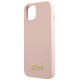 Guess GUHMP13MLSLMGLP iPhone 13 6.1" light pink/light pink hardcase Silicone Script Gold Logo Magsafe