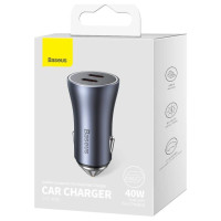 Baseus Golden Contactor Pro car charger 2x USB-C 40W gray (CGJP000013)