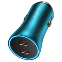 Baseus Golden Contactor Pro car charger 2x USB-C 40W blue (CGJP000003)