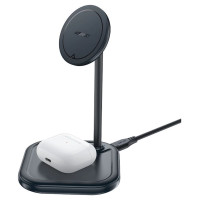 Acefast 15W Qi Wireless Charger for iPhone (with MagSafe) and Apple AirPods Stand Holder Magnetic Holder Gray (E6 gray)
