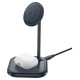 Acefast 15W Qi Wireless Charger for iPhone (with MagSafe) and Apple AirPods Stand Holder Magnetic Holder Gray (E6 gray)