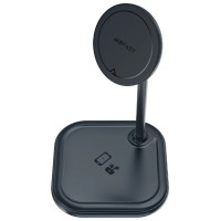 Acefast 15W Qi Wireless Charger for iPhone (with MagSafe) and Apple AirPods Stand Holder Magnetic Holder Gray (E6 gray)