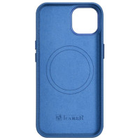 Icarer Litchi Premium Leather Case iPhone 14 Plus Magnetic Leather Case with MagSafe Light Blue (WMI14220711-LB)