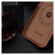 Dux Ducis Naples iPhone 14 Plus case magnetic leather MagSafe case brown