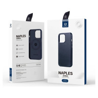Dux Ducis Naples case iPhone 14 Pro Max magnetic leather case MagSafe blue