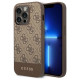 Guess GUHCP14LG4GLBR iPhone 14 Pro 6,1" brązowy/brown hard case 4G Stripe Collection
