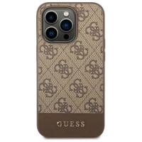 Guess GUHCP14LG4GLBR iPhone 14 Pro 6,1" brązowy/brown hard case 4G Stripe Collection