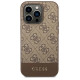 Guess GUHCP14LG4GLBR iPhone 14 Pro 6,1" brązowy/brown hard case 4G Stripe Collection
