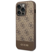 Guess GUHCP14XG4GLBR iPhone 14 Pro Max 6,7" brązowy/brown hard case 4G Stripe Collection