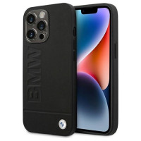 BMW Case BMW BMHCP14XSLLBK iPhone 14 Pro Max 6.7 "black / black Leather Stamp