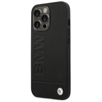BMW Case BMW BMHCP14XSLLBK iPhone 14 Pro Max 6.7 "black / black Leather Stamp