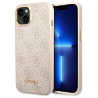 Guess 4G Vintage Gold Logo case for iPhone 14 - pink