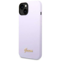 Guess GUHCP14SSLSMU iPhone 14 6.1" purple/purple hard case Silicone Vintage Gold Logo