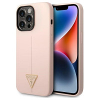 Guess GUHCP14XSLTGP iPhone 14 Pro Max 6.7" pink/pink hardcase Silicone Triangle