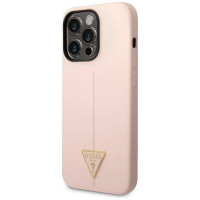 Guess GUHCP14XSLTGP iPhone 14 Pro Max 6.7" pink/pink hardcase Silicone Triangle