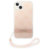 Guess GUOHCP14MH4STP iPhone 14 Plus 6.7 "pink / pink hardcase 4G Print Strap